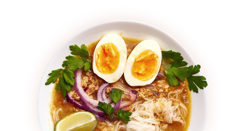 A bowl of Burmese Mohinga